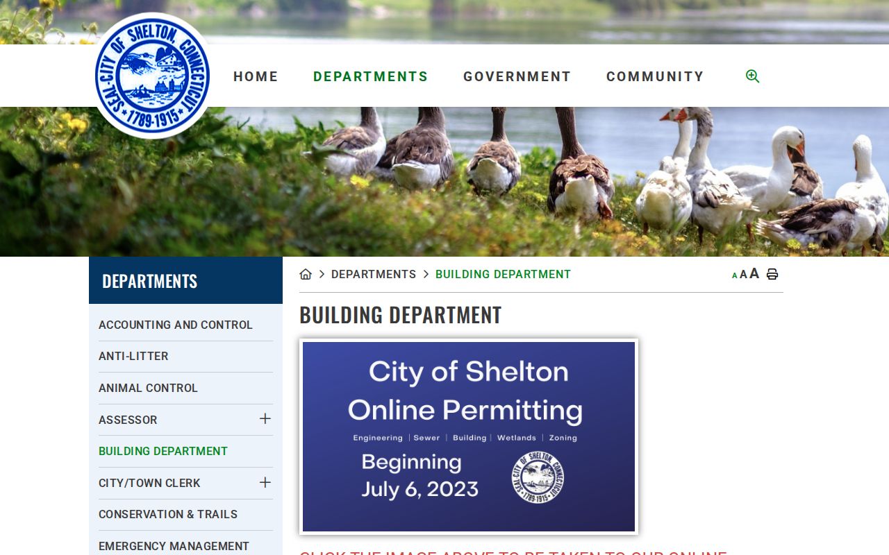 Shelton street directory building permits and inspection records