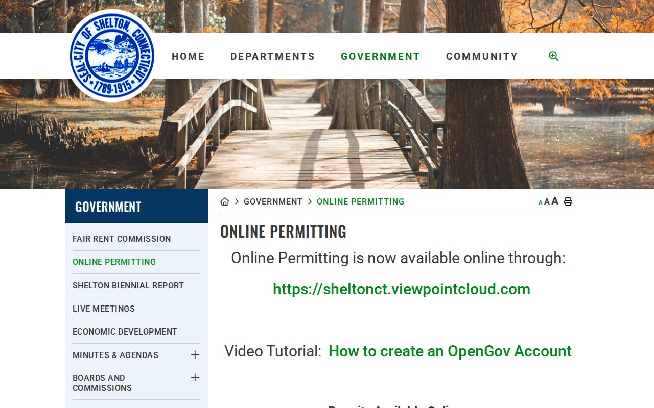 Shelton street directory online permitting categories by address
