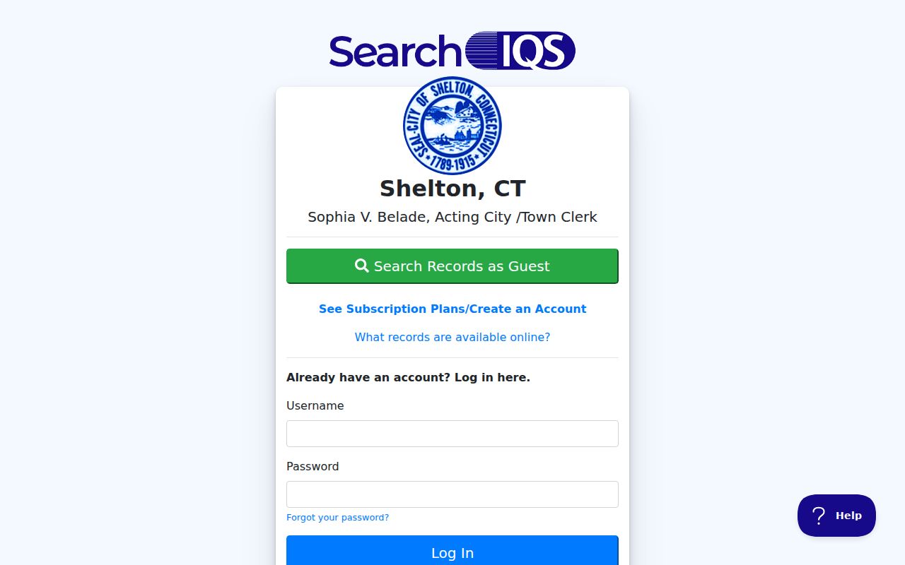 Shelton street directory SearchIQS land-record search route